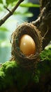 Branch bound treasure A lone egg nestled in a natural haven Royalty Free Stock Photo