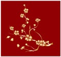Branch of Cherry blossom on white.Vector illustration Sakura Flower Royalty Free Stock Photo