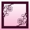 A branch of cherry or sakura blossoms. Laser cutting template.