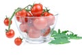 Branch of cherry tomato salad bowl Royalty Free Stock Photo