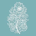 Branch with flowers. Template for laser cutting. Vector Royalty Free Stock Photo