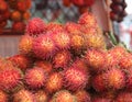 Branch fruit rambutan on the market, Shallow depth of field