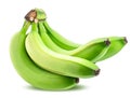 A branch of green bananas isolated on a white background Royalty Free Stock Photo
