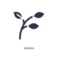 branch icon on white background. Simple element illustration from nature concept Royalty Free Stock Photo