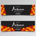 Leaves autumn fall background.sale offer banner template. vector illustration
