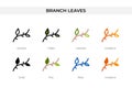 branch leaves icon in different style. branch leaves vector icons designed in outline, solid, colored, filled, gradient, and flat Royalty Free Stock Photo