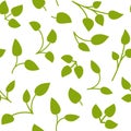 Branch with leaves seamless pattern print vector Royalty Free Stock Photo