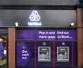 Branch of a natwest bank and with cash machines on park row in leeds city centre