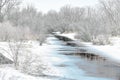 Winter Stream Partially Frozen, Wisconsin