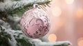 branch pink christmas ornament Royalty Free Stock Photo