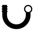 Branch pipe icon black color vector illustration flat style image