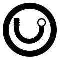 Branch pipe icon in circle round black color vector illustration solid outline style image