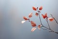 a branch with red leaves on it against a blurred background Royalty Free Stock Photo