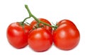 Branch of red tomatoes, isolated on white background, close-up Royalty Free Stock Photo