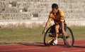 A branch wheelchair athletes from practicing in the stadium Sriwedari Solo Friday ( 19/6 ) .In the beginning of the month of