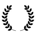 Branch of winner Laurel wreaths Symbol of victory icon black color vector illustration flat style image