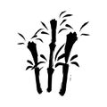 Branches of a bamboo silhouette isolated illustration