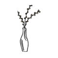 Branches of blooming willow Isolated on white background Easter symbol branch in a vase.