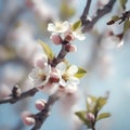 Branches of blossoming colorful apricot image. Ai-Generated. Royalty Free Stock Photo