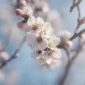 Branches of blossoming apricot image. Ai-Generated. Royalty Free Stock Photo