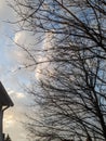 Branches, Clouds, Part of a House Royalty Free Stock Photo