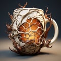 Branches And Leaves Coffee Mug: A Cinema4d Rendered Masterpiece