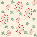 Branches and leaves pattern in cream background