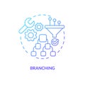 Branching blue gradient concept icon