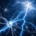 With branching dendrites are interconnected, with bright electric-li Royalty Free Stock Photo