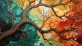 Branching out into a colorful world Royalty Free Stock Photo