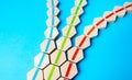 Branching out lines in different directions. Multi-vector and multidirectional. Multiculturalism and diversity. Concept Royalty Free Stock Photo