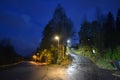 Branching roads when walking at night.