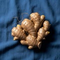 Branching structure of the ginger rhizomes is visible showcasing its Royalty Free Stock Photo