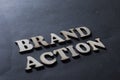 Brand Action. Business Marketing Words Typography Concept Royalty Free Stock Photo