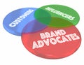 Brand Advocates Customers Influencers Venn Diagram 3d Illustration Royalty Free Stock Photo