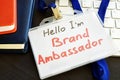 Brand ambassador badge on a keyboard. Royalty Free Stock Photo