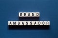 Brand Ambassador word concept on cubes