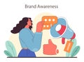 Brand Awareness concept. Flat vector illustration Royalty Free Stock Photo