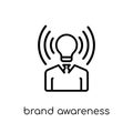 brand awareness icon. Trendy modern flat linear vector brand awareness icon on white background from thin line general collection