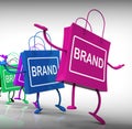 Brand Bags Represent Marketing Brands and Labels