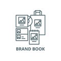 Brand book line icon, vector. Brand book outline sign, concept symbol, flat illustration Royalty Free Stock Photo