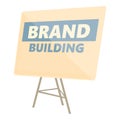 Brand building banner icon cartoon vector. Build business