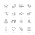 Brand building line icons