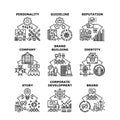 Brand Building Set Icons Vector Illustrations