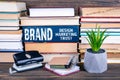 Brand concept. Design, marketing and trust Royalty Free Stock Photo