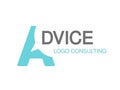 Brand for consulting agency, best advice. Logo design with symbol of letter A.