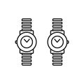 Black line icon for Brand design, wrist and watch Royalty Free Stock Photo