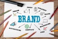 BRAND. Design, Value, Marketing and Identity concept Royalty Free Stock Photo