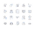 Brand expansion line icons collection. Diversification, Expansion, Branching, Growth, Innovation, Evolution, Advancement