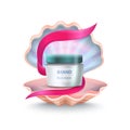 Brand Face Cream in Shell Vector Illustration